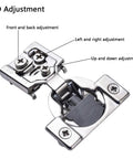 Soft Closing Cabinet Hinges 100 Pack One Half Inch Overlay Self Closing Kitchen Hardware Nickel Plated 105 Degree Three Way Adjustable For Face Frame Cabinets Quiet Operation For Kitchen Wardrobe And More