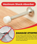 Rubber Door Stop Stud Replacement No Brainer Tips For Wall And Floor Protection, Doorstopper Bumpers And Spring End Caps, Universal Size White, Diy Home Improvement Clip On Caps To Stop Nicks On Hinges installed on door