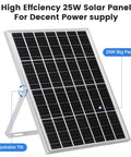 25W solar panel for Solar Rechargeable Ceiling Fan Light With Battery Backup 20.5 Inch Outdoor Hanging Fan for gazebo use