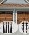 Vintage Door Handles And Hinge Set For Carriage House And Barn Doors Sliding Barn Door Hardware Kit Screw Mounted Includes 2 Handles And 4 Hinges Easy Install Universal Fit For Wood Panels shown on garage doors.