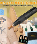 Top Shelf Leather Burnishing Bits For Rotary Tools Heavy Duty Edge Finishing Kit on display with various bits for leatherwork.