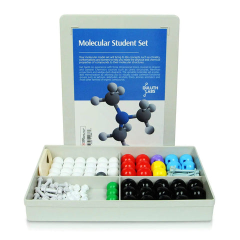 Organic Chemistry Model Kit For Students 125 Piece Hands On Learning Set with Color Coded Atoms and Models in Tray