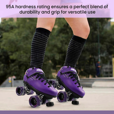 Twister Roller Skates Wheels Pack Of 8 In 95A Urethane 62mm By 42mm Size for smooth sliding at park, durability with 95A hardness