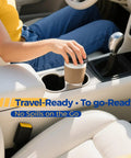 Leak Proof 16 Oz Disposable Coffee Cups With Lids Sleeves To Go Cups For Hot Beverages 50 Pack Durable Paper Cups in car holder