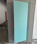 Hassle Free Paintable Drywall Access Panel 14 By 26 Inch Aluminum Frame Heavy Duty Gypsum Board with opened door for plumbing access.