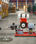 Top Shelf Electric Circular Saw Blade Sharpener For Carbide Tipped Blades With 370 Watt Rotary Angle Mill Grinder and Knockout Precision Adjustment Handles for Dead Simple Restoration Work.