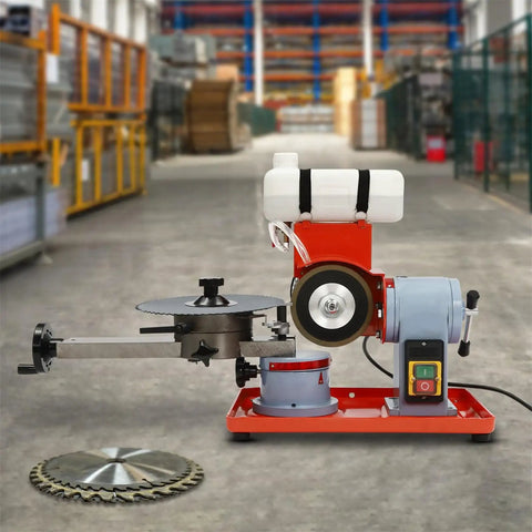 Top Shelf Electric Circular Saw Blade Sharpener For Carbide Tipped Blades With 370 Watt Rotary Angle Mill Grinder and Knockout Precision Adjustment Handles for Dead Simple Restoration Work.