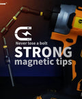 55 Piece Magnetic Impact Nut Driver Set with Deep SAE and Metric Sockets in use with drill, showing pivoting nutsetter.