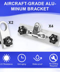 Straight Badass Aircraft Grade Aluminum Bimini Top Mount For Your Boat Track System Fits Lund Sport And Tracker Versatrack with black knobs