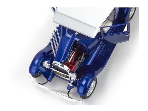 Top view of 1929 Ford Model A Hot Rod Pickup With California Street Chopper 1:25 Scale Kit showing open engine and door details.