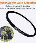 Heavy Duty Drive Belt For Versa Tiller And Rear Tine Tiller Cultivator 12 X 728 Type 4L shown with specifications and mower
