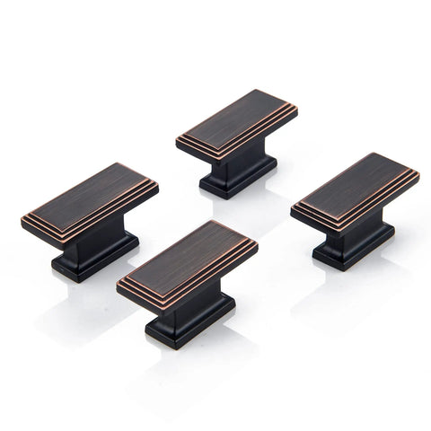 Built Tough Rectangular Cabinet Knobs Ten Pack Oil Rubbed Bronze Finish Heavy Duty Solid Metal Drawer Pulls For Kitchen Cabinets And Custom Storage Shelves