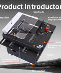 Compact Table Saw With 100W Power, Handy Portable DIY Cutter With Adjustable Speed And Angle, safety features highlighted