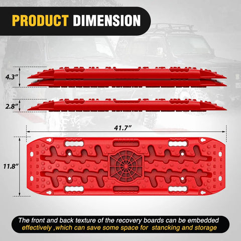 Heavy Duty Off Road Traction Boards With Jack Lift Base For Trucks SUVs Jeeps Tire Recovery Mats dimensions