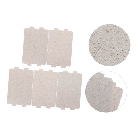 Heat Resistant Mica Plates For Microwave Ovens 5 pack universal waveguide cover insulation sheets shown arranged and close-up