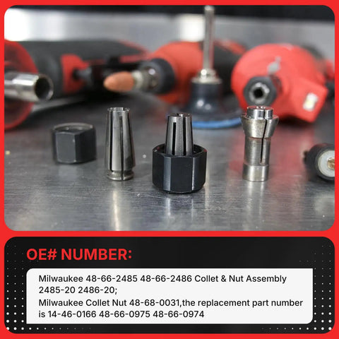 Pro Grade Self Releasing Collet And Locking Nut Assembly 1/4 Inch Replacement Part for grinders on workbench
