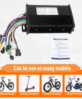 Beefed-Up Ebike Controller For 36V 48V 64V Systems, 750W 1000W, 30A Sine Wave Brushless Motor Controller with wiring and manual