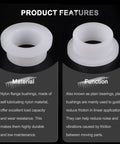 12 Pack Flanged Sleeve Bearings Plastic Bushings Nylon White Bore 10mm By 13mm OD By 6.5mm Length Flange 16.5mm Self Lubricating High Load