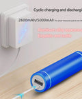 Tool Less Hassle Free Power Bank Kit Featuring Spring Loaded Cylindrical Holders For 18650 And 21700 Batteries, blue aluminum charger charging.