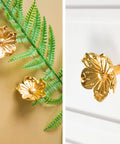 Gold Flower Dresser Knob Set 4 Pack Brass Floral Cabinet Knobs For Dresser Drawers Kitchen Cabinets And Bathroom Vanity Hardware