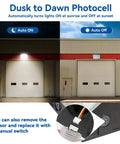Heavy Duty Outdoor LED Wall Pack Light With Dusk To Dawn Photocell illuminating garage doors