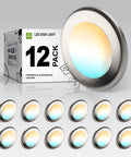 12 Pack 4 Inch LED Disk Lights, 10W, 5CCT 2700K-5000K, 685 Lumens, CRI90, Dimmable Flush Mount Ceiling Light Fixture, nickel finish