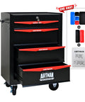 Heavy Duty Rolling Tool Chest With Locking Wheels And Ball Bearing Drawers, 4 drawer mobile garage tool cart, metal black