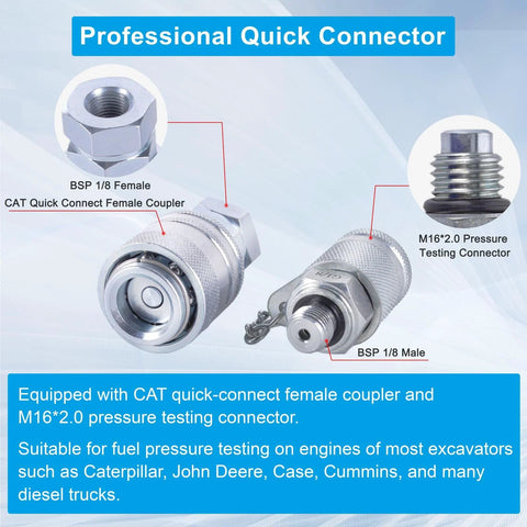 GRYVOZE Adap-Cat hydraulic pressure test coupling kit, G1/8 quick-connect, two silver metal adapters.
