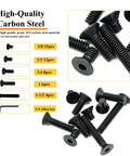 45 Piece 1/4 20 Countersunk Head Socket Cap Screw Assortment Kit With Allen Keys Black Grade 10.9 Carbon Steel Machine Bolts in assorted sizes