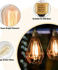 60 Watt Incandescent Edison Light Bulbs Set Vintage Dimmable E26 ST64 Warm White Amber Filament Lamps 2200K Cozy Home Glow