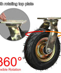 Built Tough 8 And 10 Inch Heavy Duty Industrial Fixed Caster Wheels Set Of 2 with rotating top plate and rubber tire for smooth movement.