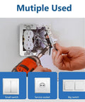 Heavy Duty Metal Wall Plate Spacers For Electrical Box And 12 Pack Outlet Shim Kit To Banish Wobbly Switches And Keep Plates Fit Like A Glove Against Drywall Secure Fit, showing installation of different switch types.