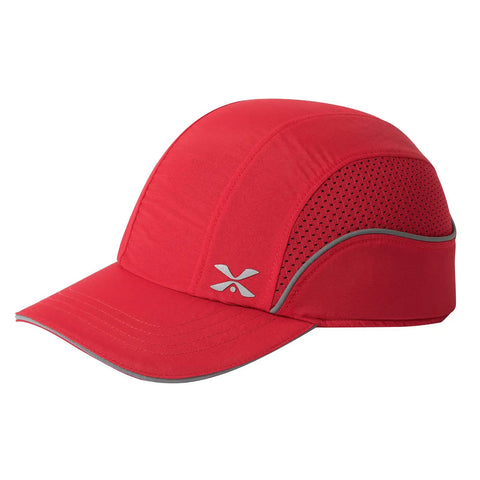 Lightweight Red Bump Cap With Removable ABS Shell And Foam Padding, Baseball Hat Style Head Protection For Work, Breathable Long Brim