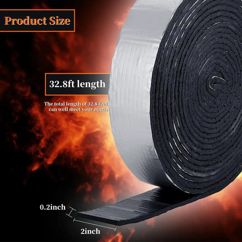 Outdoor Pipe Insulation Wrap Two Inch By Thirty Two Point Eight Feet With Foam And Foil Self Adhesive Tape roll detail