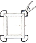 Solid A Size Miter Clamp Rings 10 Pack Heavy Duty Spring Steel Frame Joining Bands securing a wooden picture frame. 