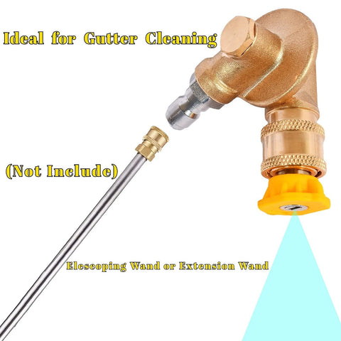 Pressure washer pivoting coupler and extension wand, 2-piece set with 1/4 inch quick connect, front view