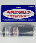 Hard Start Kit For Air Conditioners 3 Pack, Universal 115V-288VAC Replacement packaging and components in clear bag.