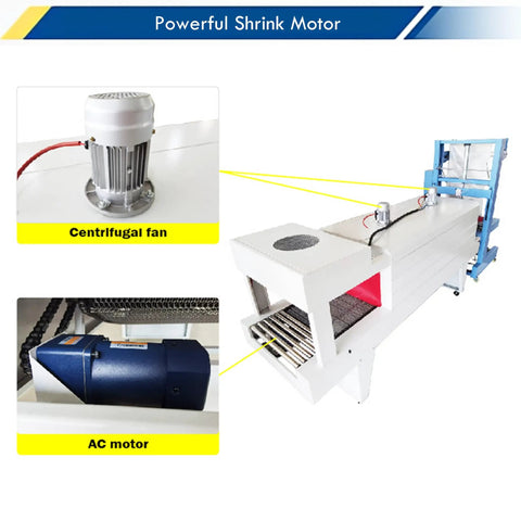 No Sweat Heavy Duty 2 In 1 Heat Shrink Packaging Machine Automatic Film Sealer And Cutter Compact Thermal Tunnel components close-up