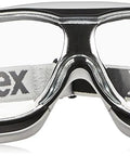 Low Profile Carbon Vision Safety Eyewear With Dura Streamer No Fog And No Scratch Coating All Day Comfort Black And Grey Frame front view