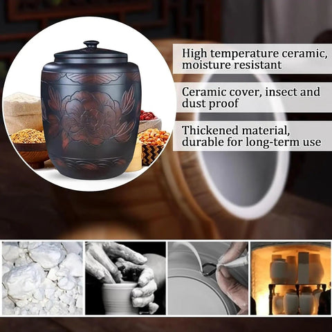 Keep Your Pantry Fresh As Heck Super Spacious Ceramic Airtight Storage Container With Secure Lid Hella Large Kitchen Canister holding dry goods.