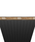 Top view of black vinyl wrapped concealed sliding barn door with soft close for interior use, 30x84 inches
