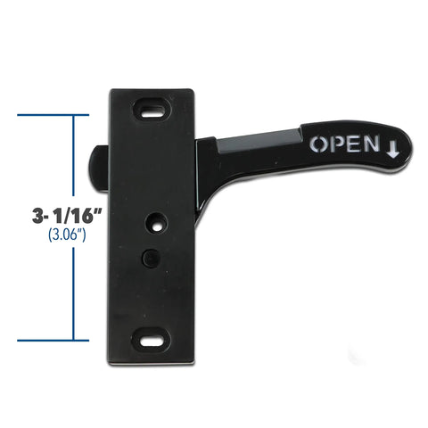 Right Hand RV Screen Door Latch Handle Kit For Campers, Motorhomes And Travel Trailers, universal fit with size shown