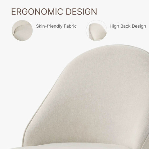 Ergonomic design of Swivel Dining Chair Set Modern Upholstered Linen Seat With Comfy Cushioned Comfort And 360 Degree Spin