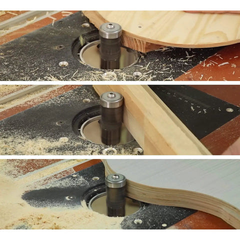 Pro Grade Flush Trim Router Bit With Replaceable Blade And Double Bearings, Half Inch Shank, Two Inch Cut Length, Six Flutes For Clean Edge Finishes, Rust Resistant Electroplated Construction, Lifespan Much Longer For Pro Trim Jobs