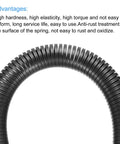 Meccanixity Spring Tube Bender, 20.5 Inch Long steel spring with ribbed surface, showcasing flexibility and durability for bending pipes.