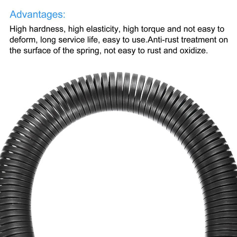 Meccanixity Spring Tube Bender, 20.5 Inch Long steel spring with ribbed surface, showcasing flexibility and durability for bending pipes.