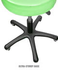 Pneumatic Mechanics Stool With Wheels Adjustable Height From 20 To 26 Inches 250 Lb Capacity Vinyl Upholstered Seat base view