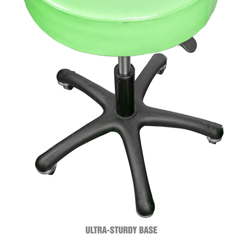 Pneumatic Mechanics Stool With Wheels Adjustable Height From 20 To 26 Inches 250 Lb Capacity Vinyl Upholstered Seat base view