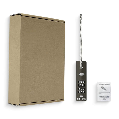 23.6 Inch Steel Cable Lock With Protective PVC Coating, combo lock and packaging visible, for gates and lockers security