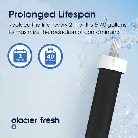 Budget Friendly Replacement Water Bottle Filter for Brita BB06, 3 Pack; black filter with lifespan details.